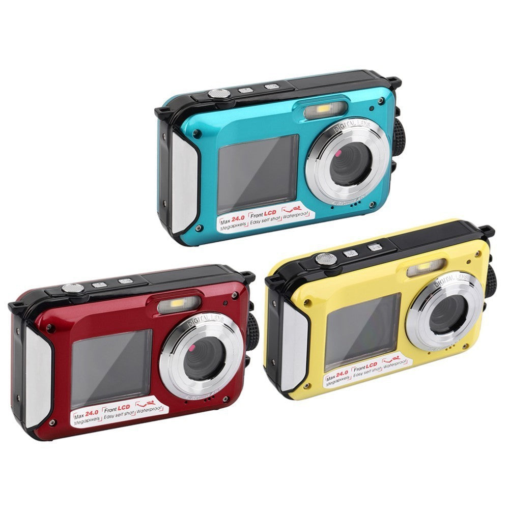 Dual-Screen Waterproof Digital Camera – 1080P Action Cam for Swimming