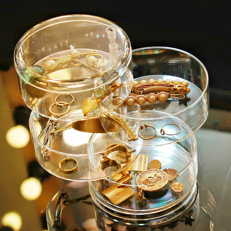 Multilayer Rotatable Plastic Jewelry Storage Box