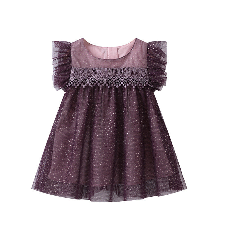Women's A-Line Chiffon Sleeveless Net Yarn Dress Cotton