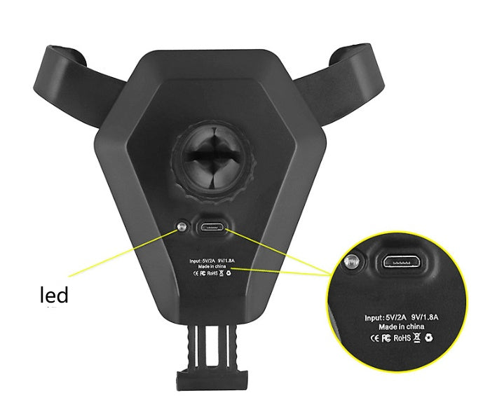 Magic Array Wireless Car Charger – 15W Qi Fast Charge Phone Mount with LED