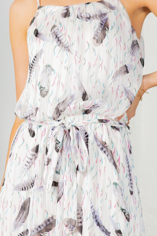 Textured Lurex Chiffon Ruffle Dress