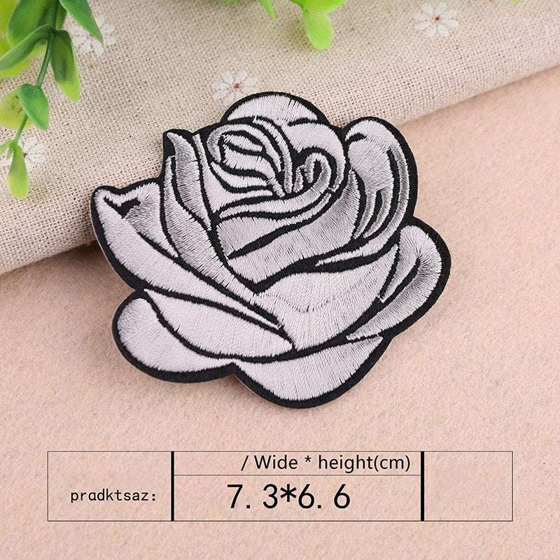 Rose Flower Embroidered Cloth Sticker – Sewing, Clothing, Bag, and Hat Patch