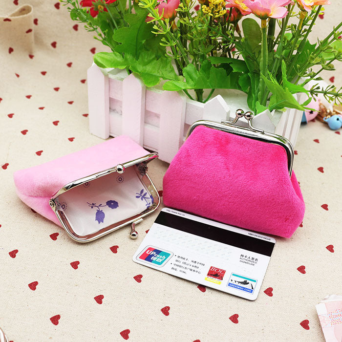 Autumn Winter Candy Color Wool Zero Wallet – Student Cloth Coin Purse for Kids