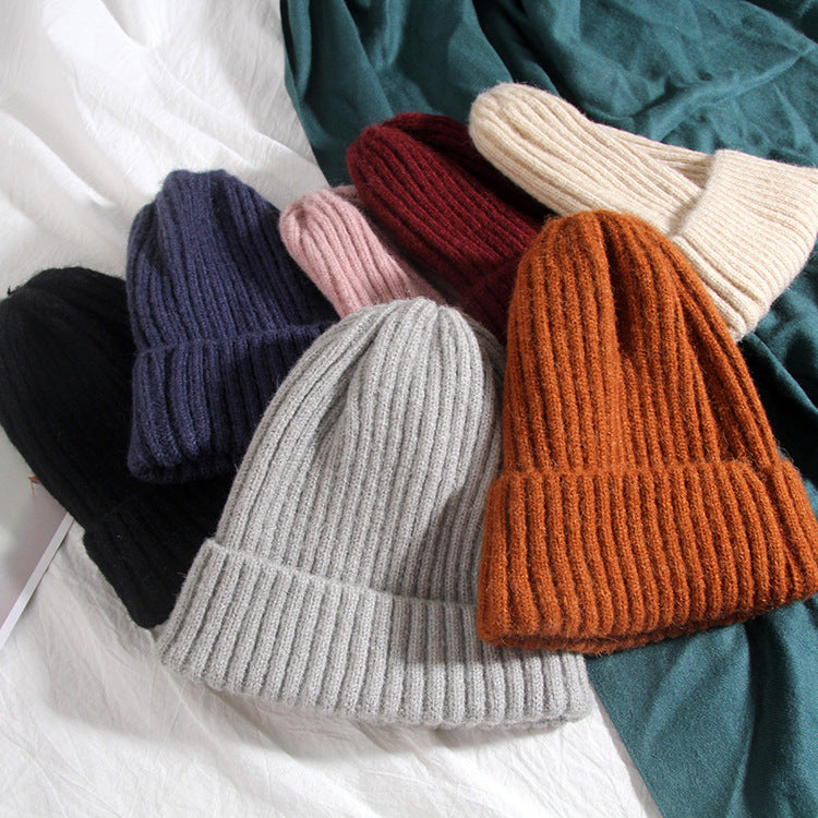Pure Color Light Board Woolen Hat Curling Concave Shape