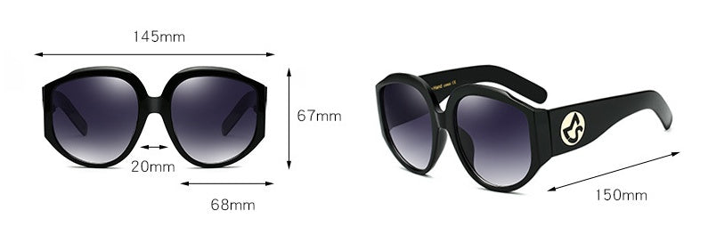 Oversized Round Women’s Sunglasses with Olive Frames