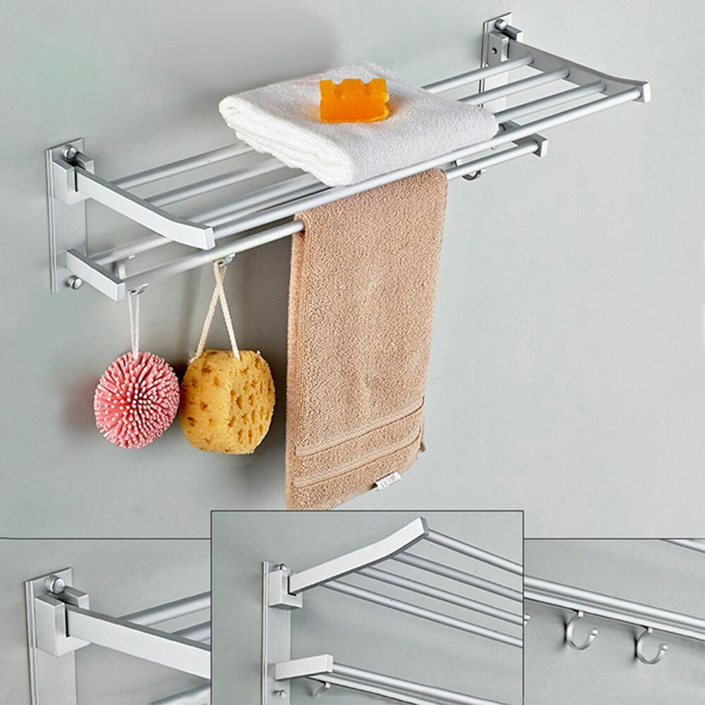 Bathroom Shelf with Towel Rack – Wall-Mounted Storage & Towel Holder