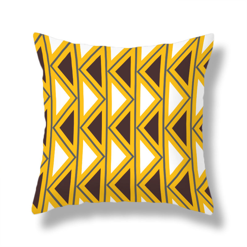 Simple Cotton Geometric Pattern Sofa Pillowcase with Digital Print