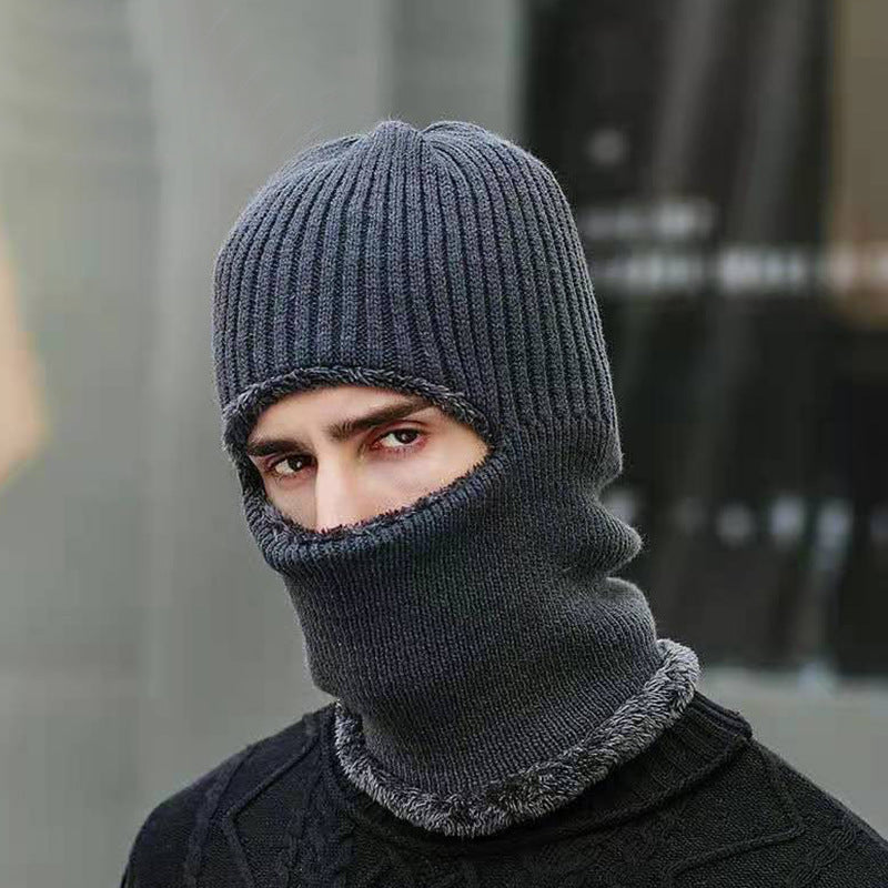 Winter Warm Unisex Brimless Knitted Hat with Neck Protection