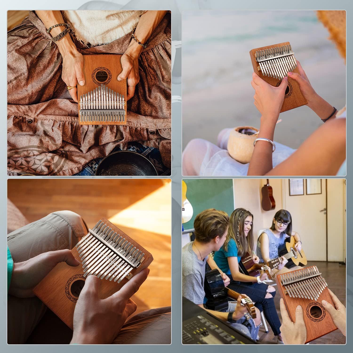 Thumb Piano 17 Keys, Portable Mbira Finger Piano Gifts For Adults Music Instrument Thumb Pianos