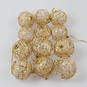 Gold Dusted Scaly Christmas Ball Ornament