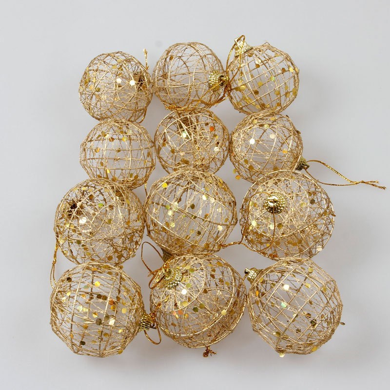 Gold Dusted Scaly Christmas Ball Ornament