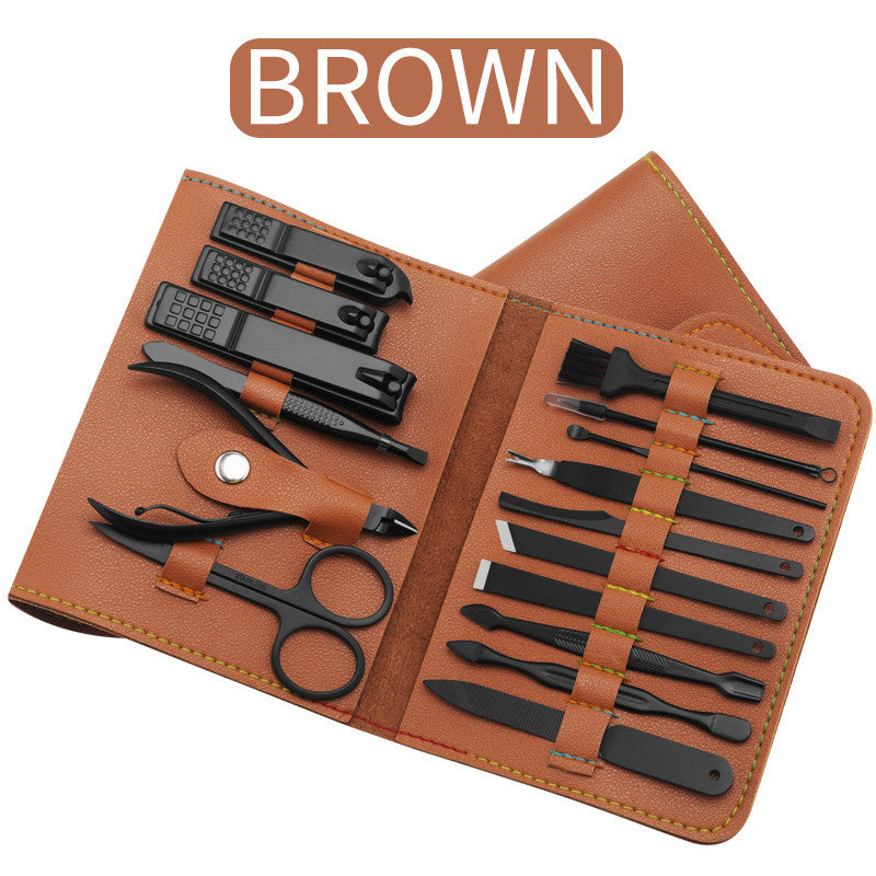 16-Piece Nail Clipper & Grooming Kit – Manicure Pedicure Tools with Bag