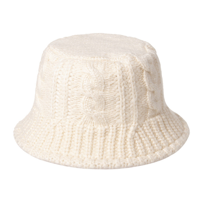 Crossborder Hot Sale Autumnwinter New Woolen Twist Knitted Fisherman Hat