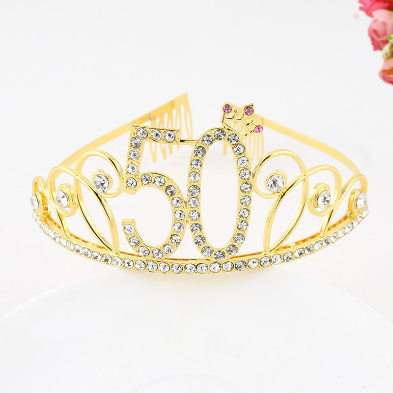 Creative Diamond Alphabet Headdress Birthday Hair Accessories