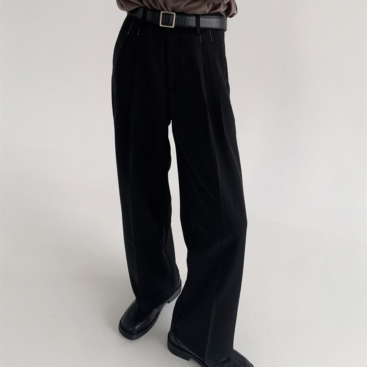 Men’s Wide-Leg Leisure Pants – High Street Loose Draping Trousers
