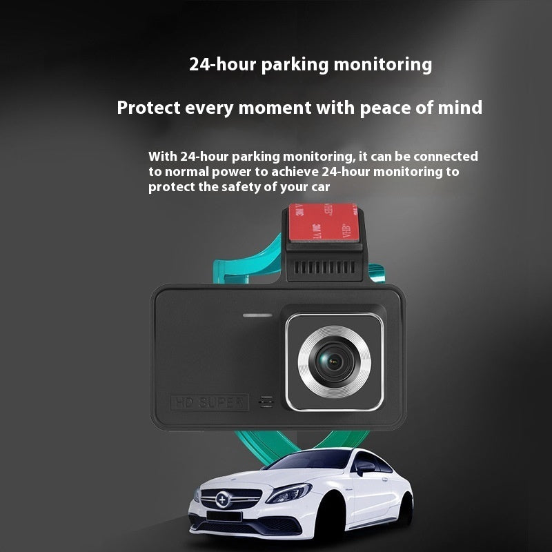 Dual Lens Dash Cam – 4-Inch Night Vision Hidden Recorder