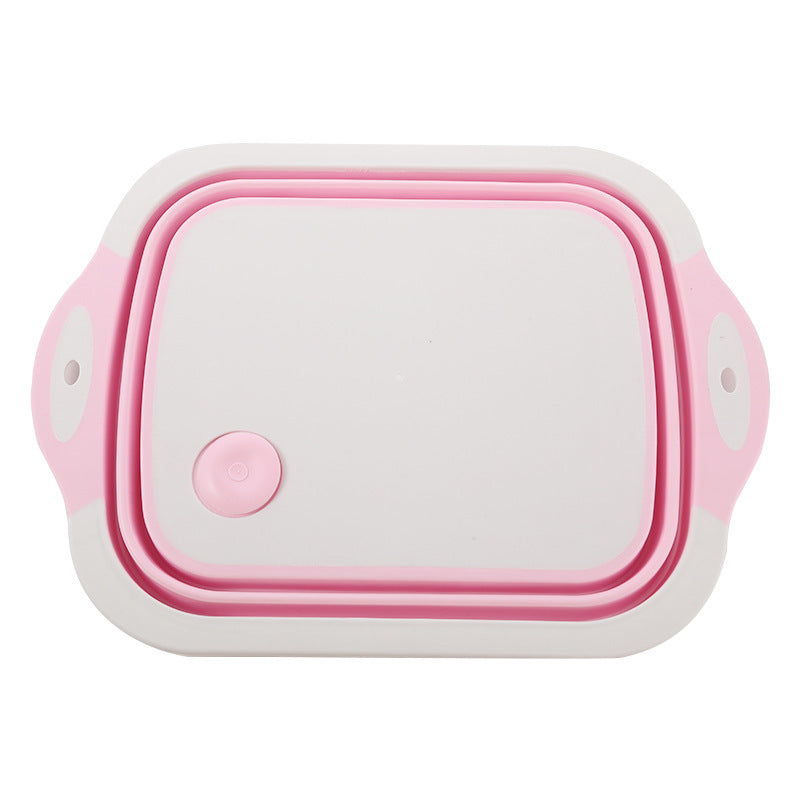 Multifunctional Folding 3-in-1 Kitchen Sink Chopping Board with Wash Basin and Strainer