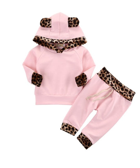 Cross-border special offer ins explosion children's clothing Amazon Europe and the United States children's clothing AliExpress ebay explosion models Leopard two-piece