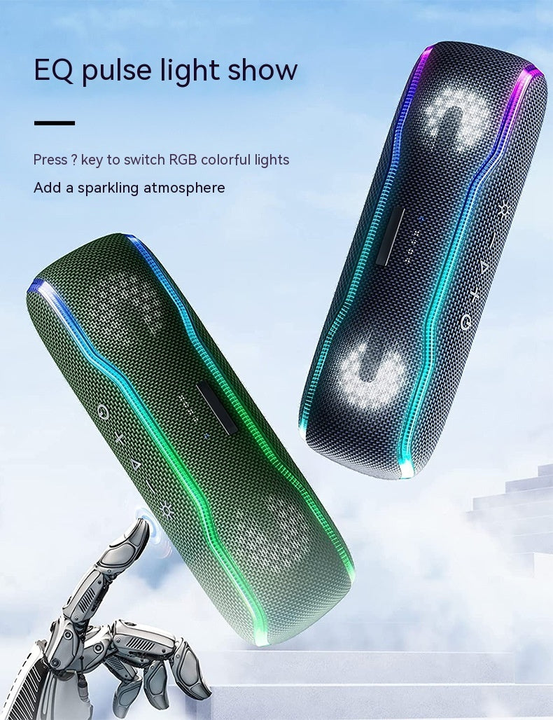 Colorful RGB Lamp 25W Subwoofer Outdoor Portable Waterproof Beat Drum Bluetooth Speaker