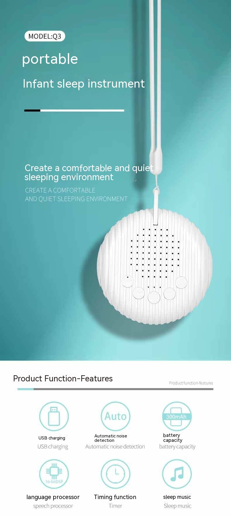 Electronic Sleep Treatment Instrument Child Sleeping Baby Crying Soothing Hypnosis Devices Music Light Sleep Aid Machine