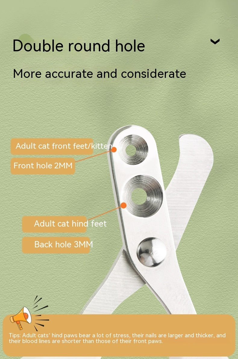 Pet Special Round Hole Positioning Precision Cat Nail Clippers