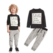 Boys Cotton Casual Set Regular Fit Long Sleeve Tee Pants