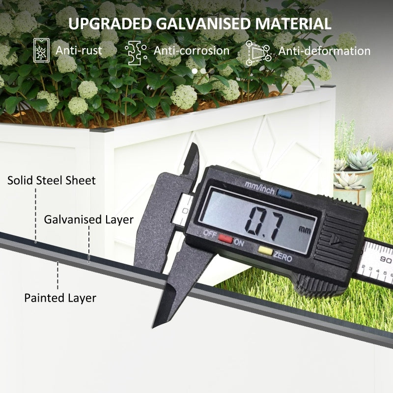 Outdoor Planter Box Galvanized Raised Garden Bed With Trellis For Climbing Vines