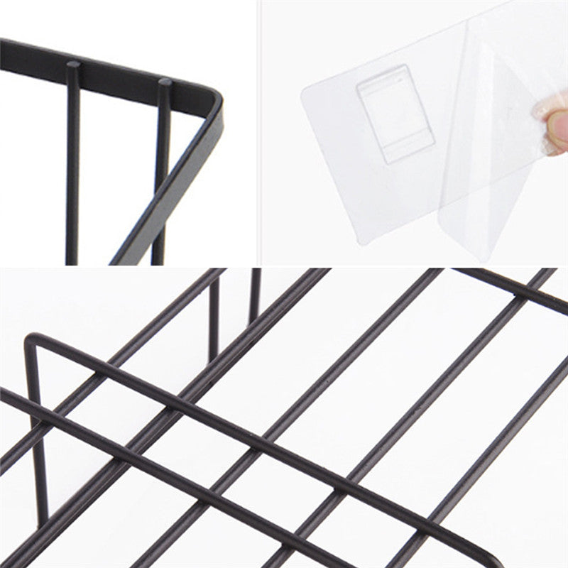 Bathroom Wall Rack – Wall-Mounted Storage Shelf with Hooks