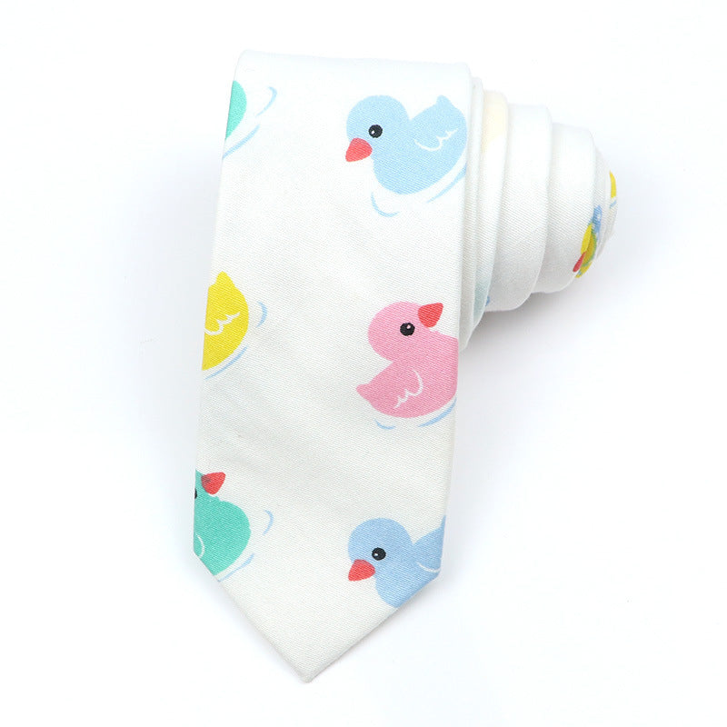 Cartoon Print Cotton Bow Tie – Casual Style