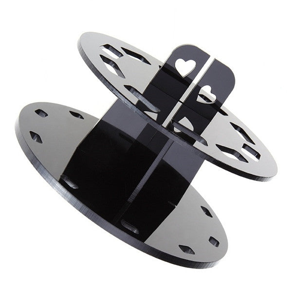 Round 10-Hole Black Makeup Brush Holder – Durable Plastic Cosmetic Organizer