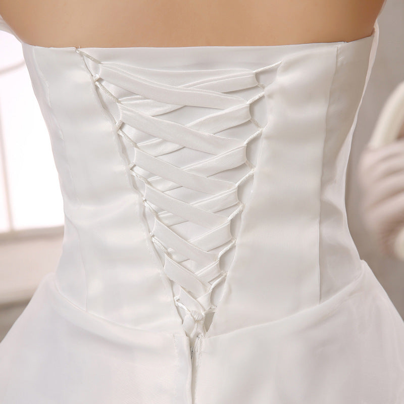 2021 Korean Style Slim Lace Wedding Dress for Bride