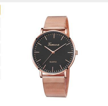 Unisex Casual Quartz Steel Watch Imitation Leather Bracelet