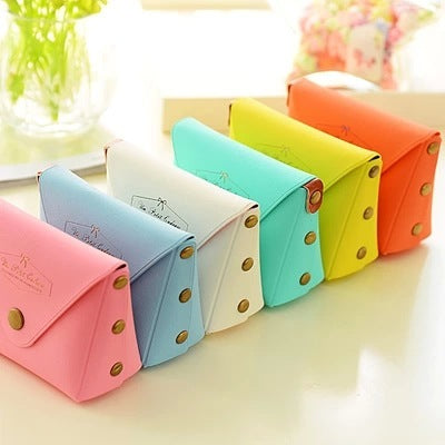 Cute Candy Color Key Case – Macaron Coin Purse & Mini Wallet