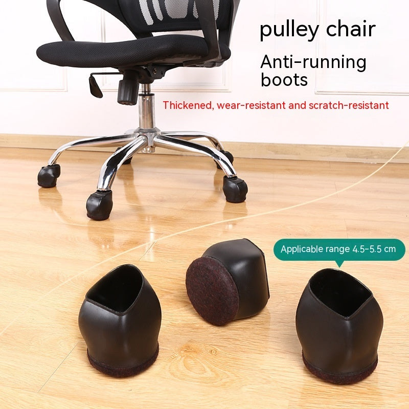 Thickened Wearable Wheel Chair Leg Cap Office Chair Universal Wheel Holder Anti-floor Scraping Board Protective Cover