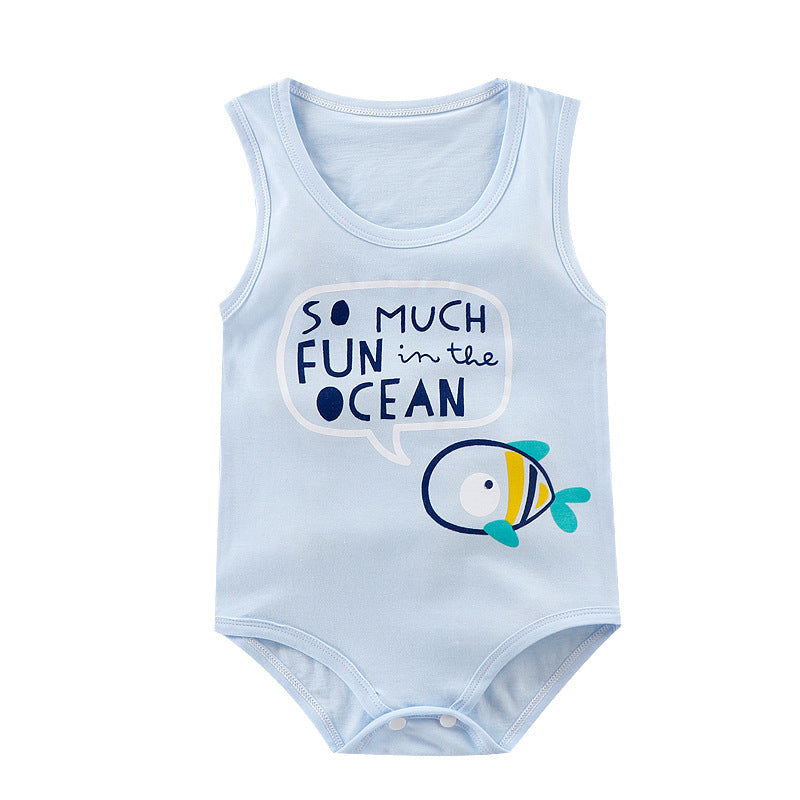 Triangle Sleeveless Baby Bodysuit – Cotton Infant Climbing Romper