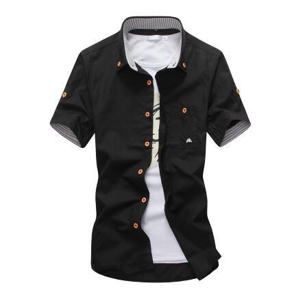 Men's Slim Fit Floral Embroidered Cotton Shirt Casual