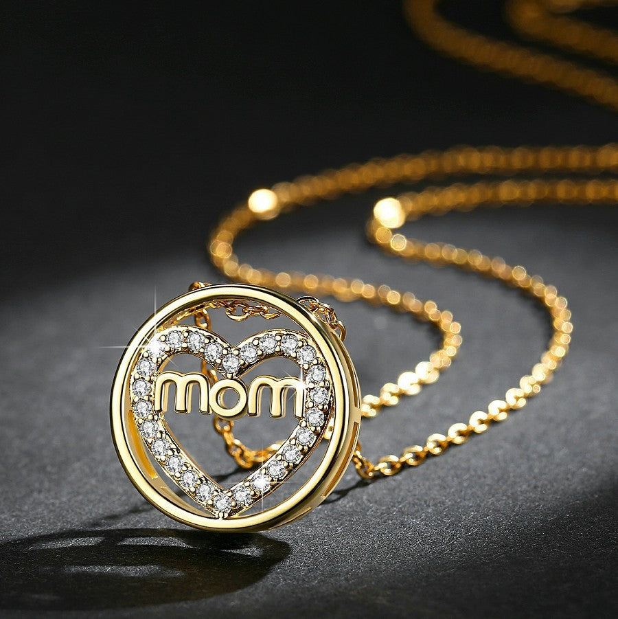 MOM Zircon Round Necklace