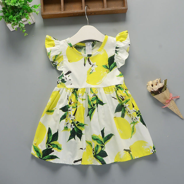 Girls Dress Cotton Summer Floral New Flower-Pattern
