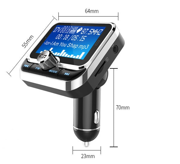 Car Bluetooth FM Transmitter with Dual USB Charger & Hands-Free Calling