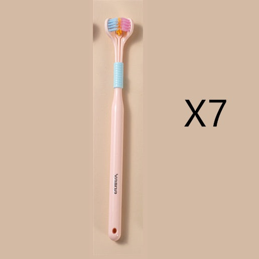 Three-Sided Macaron Soft Bristle Toothbrush – Deep Clean, Safe & Portable