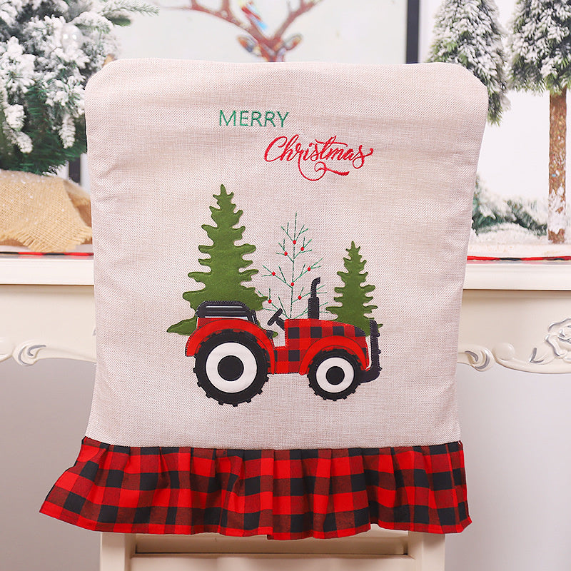 Christmas Embroidered Chair Cover Decoration