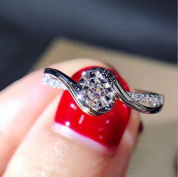 Elegant Octagon Super Diamond Zircon Engagement Ring in Copper