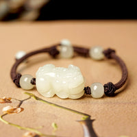Brown and black jade beads