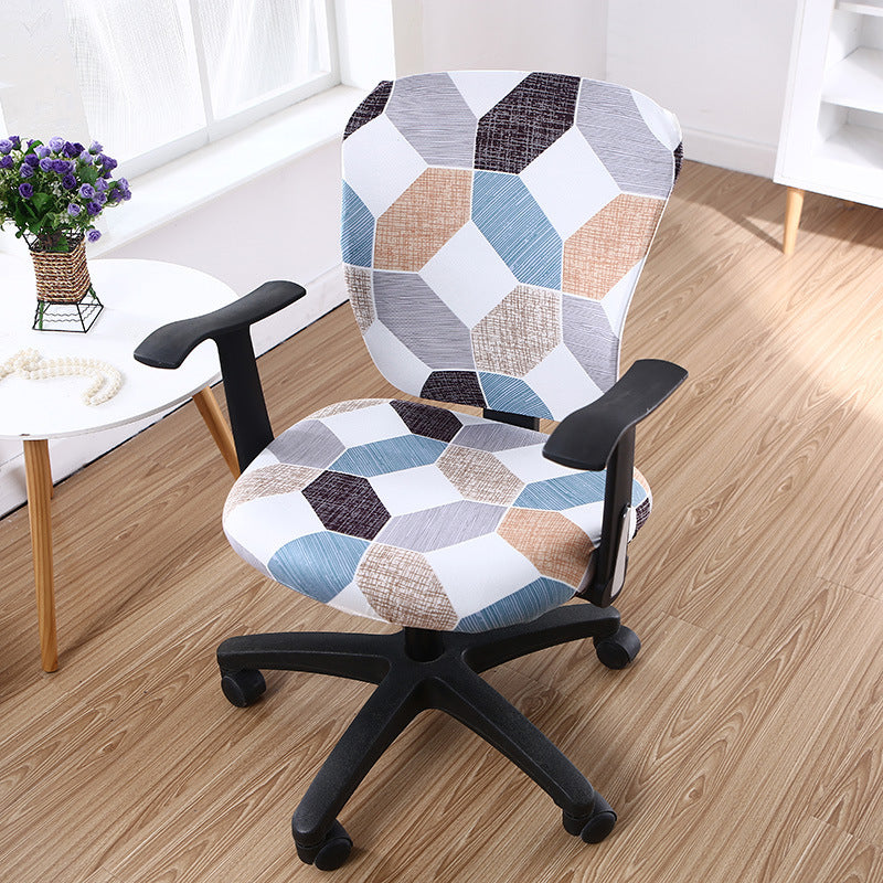 Modern Striped Polyester Split Universal Office Swivel Chair Cover