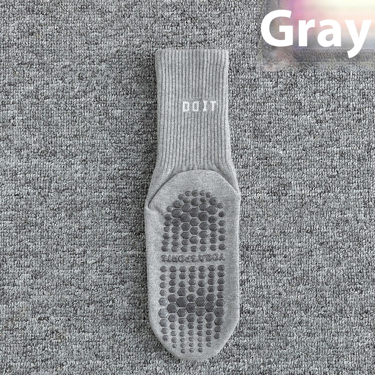 Women’s Mid-Calf Yoga Socks Trendy Letter Non-Slip Breathable