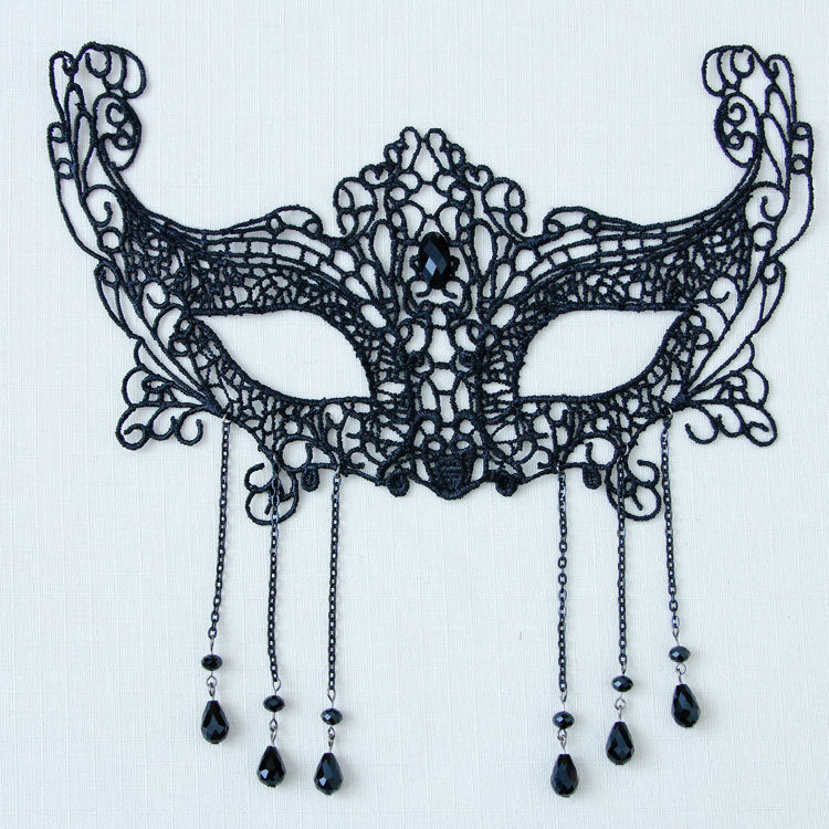 Elegant Black Lace Party Face Accessories