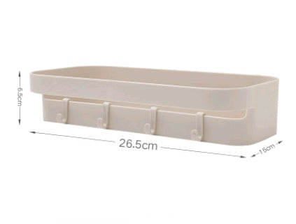 Punch-Free Bathroom Shelf – Seamless Wall-Mounted Rectangular Storage Rack