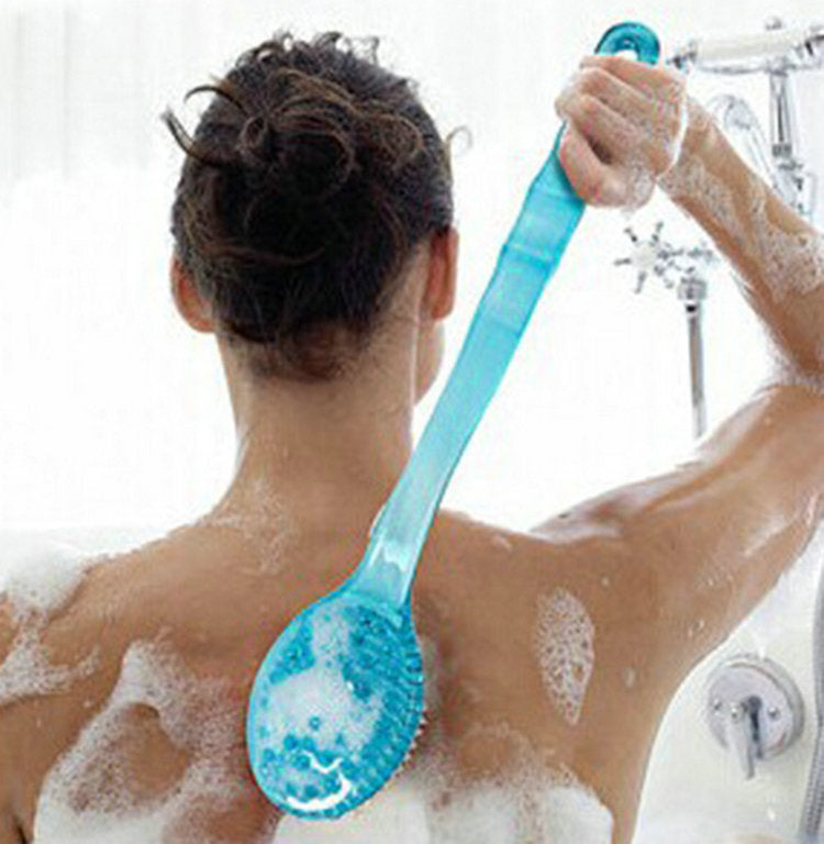 Long Handle Back Scrubber – Bath Brush with Sponge for Exfoliating & Skin Massage