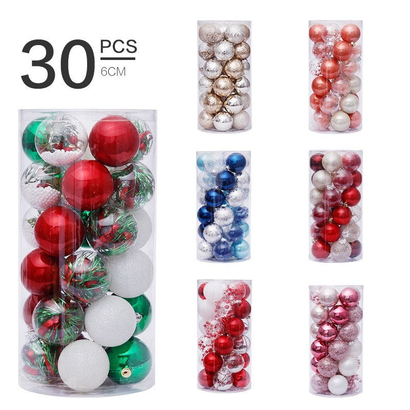 6cm Transparent Christmas Ball Ornaments Set of 30