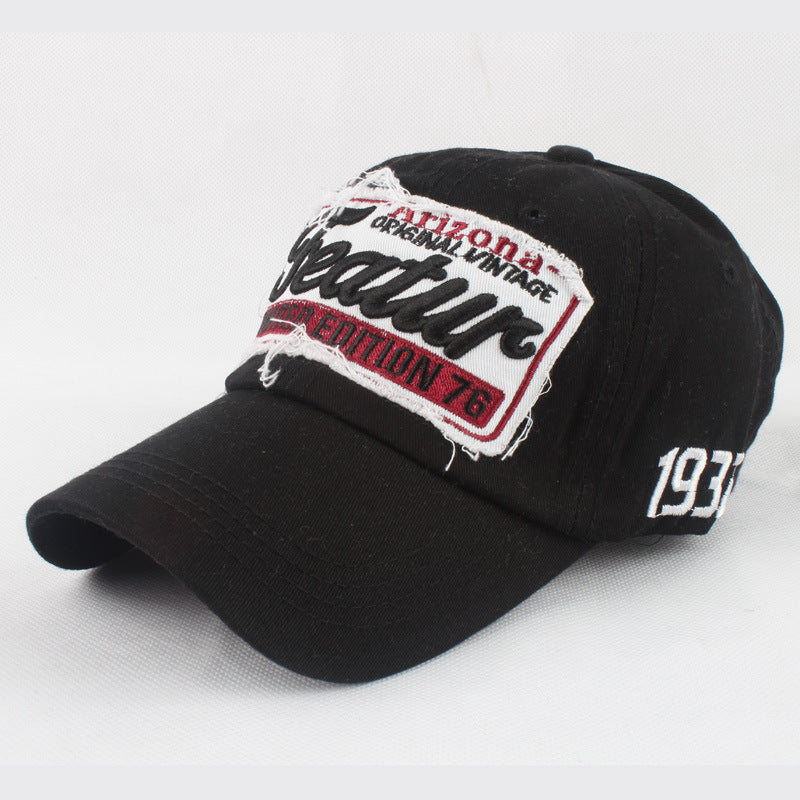 European and American Style Letter Embroidered Peaked Cap
